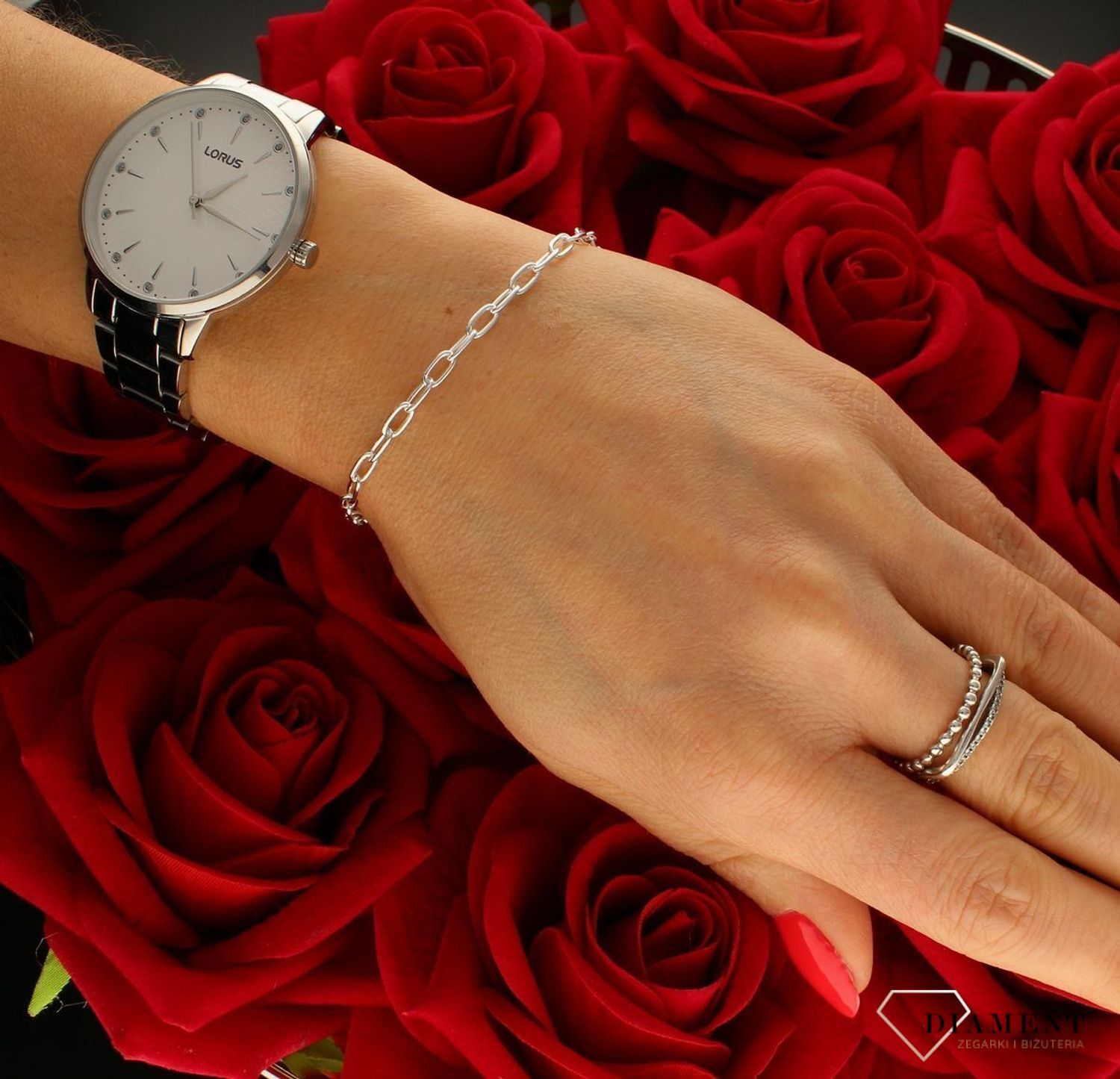 Srebrna bransoletka damska podłużne ogniwka rozmiar 19 DIA-BRA-19VL-925 3mm.  Bransoletka wykonana jest z najwyższej próby srebra 925 o splocie podłużnych ogniwek. Bransoletka srebrna o wadze 3,00 gram, długości 19 cm oraz szerokoś.jpg